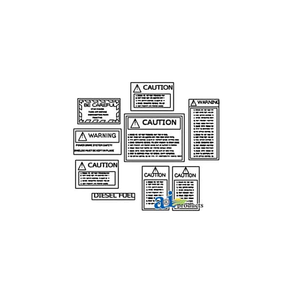 Decal Set, Universal Caution 5" x4" x0.1"